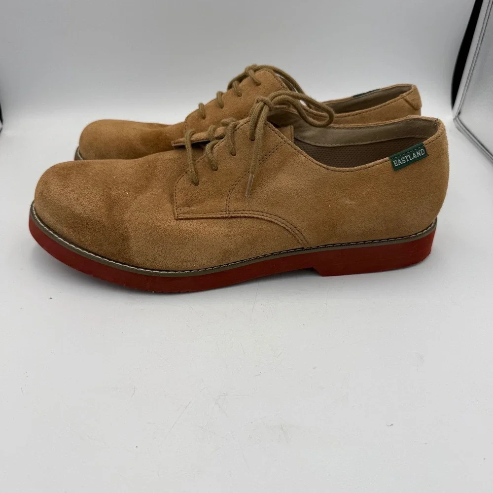 Eastland Men Buck Tan Suede Oxford Shoes Red Brick Sole 7680-59D Size 13D
